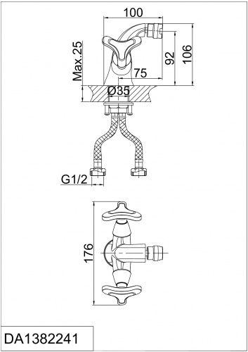 Смеситель для биде D&K Hessen Goethe (DA1382241) фото 2