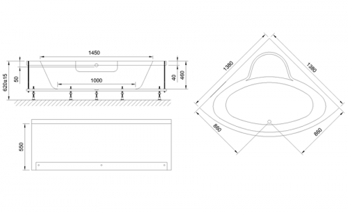 Акриловая ванна Royal Bath  FANKE RB581200 140x140x65 фото 2