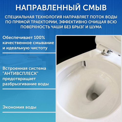 Унитаз подвесной Alicaness Juse S P1001 безободковый,сидение микролифт  фото 11