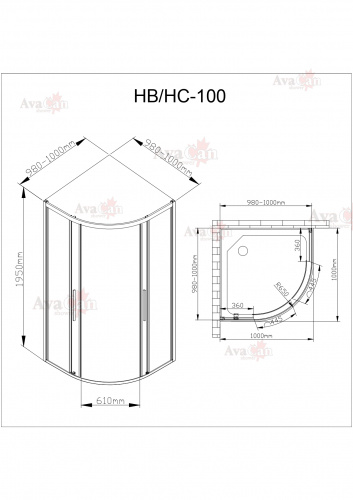 Душевой уголок AvaCan C01 фото 4
