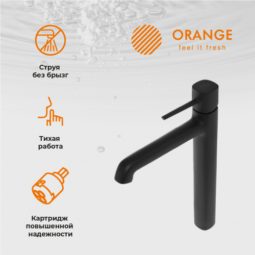 Смеситель для раковины Orange Karl M05-121b черный фото 9