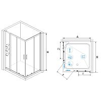 Душевой уголок RGW HO-43 (HO-31 + Z-42) Прозрачное 800x1100