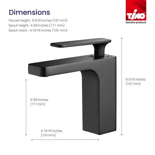 Смеситель для раковины Timo Torne черный (4361/03F) фото 5