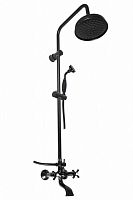 MK159.5/3CMAT MORAVA RETRO - смеситель для ванной с головным душем, ЧЕРНЫЙ МАТОВЫЙ RAV Slezak