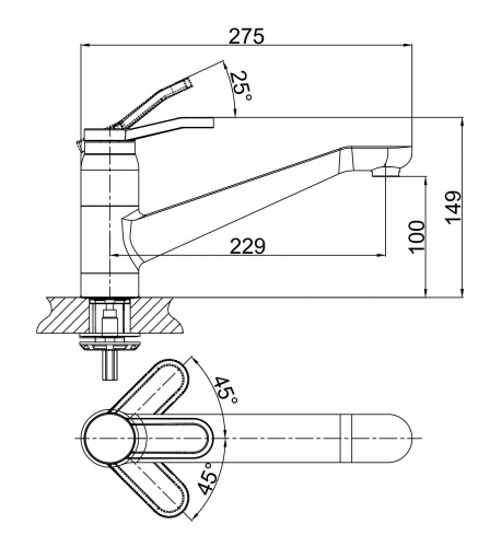 Смеситель для кухни D&K Venice Rialto (DA1062341) фото 2