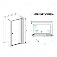 Душевой уголок RGW PA-32B (PA-02B + Z-050-1B) Прозрачное 700x700