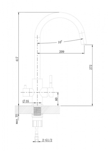 Смеситель для кухни Agger Zest A0700700 с каналом питьевой воды фото 2