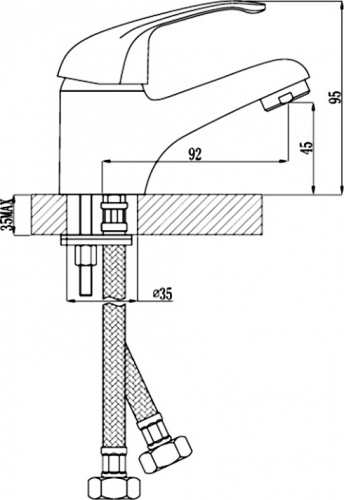 Смеситель для раковины Rossinka A (A35-11) фото 2