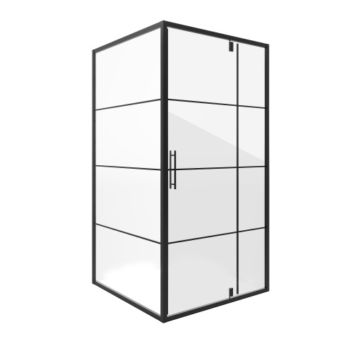 Душевое ограждение Niagara  NG-0290-08 BLACK (900х900х1900) квадрат, дверь распашная, 1 место фото 2