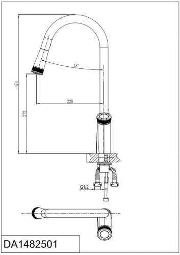 Смеситель для кухни D&K Bayern.Alfeld (DA1482501) фото 2
