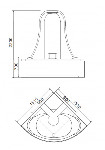 Акриловая ванна Gemy G9069 O фото 5