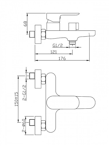 Смеситель для ванны/душа Agger Gorgeous A0210044 фото 2