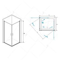 Душевой уголок RGW LE-30 Прозрачное 1000x1000