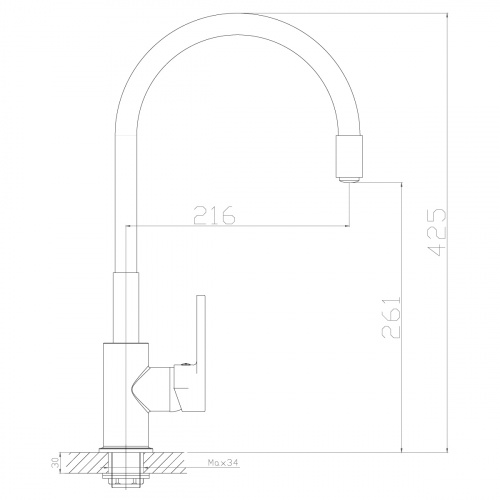 Смеситель для кухонной мойки Rossinka Z (Z35-35U-Gray) фото 2