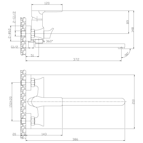 Смеситель для ванны Rossinka RS35 (RS35-32PC) фото 2