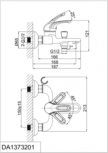 Смеситель для ванны D&K Rhein Eucharius (DA1373201) фото 2