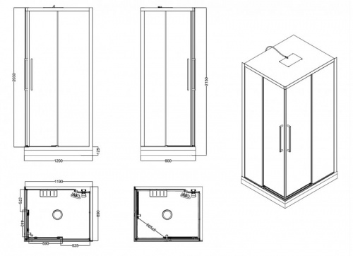 Душевая кабина ESBANO ESM-129CKR (Left) фото 9
