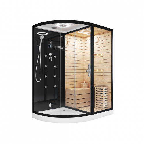 Комбинированная сауна 2в1 Ceruttispa LUGANO Nero-R Black 1800x1100x2230 Комбинированная сауна 2в1 Ceruttispa LUGANO Nero-R Black 1800x1100x2230