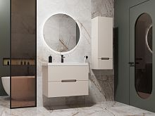 Тумба подвесная STYLE LINE "Матис 80", с раковиной Classic 80, (2 ящика), КРЕМ, ЭМАЛЬ