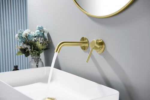 Смеситель для раковины встроенный Timo Saona 2372/17SM золото матовое фото 5