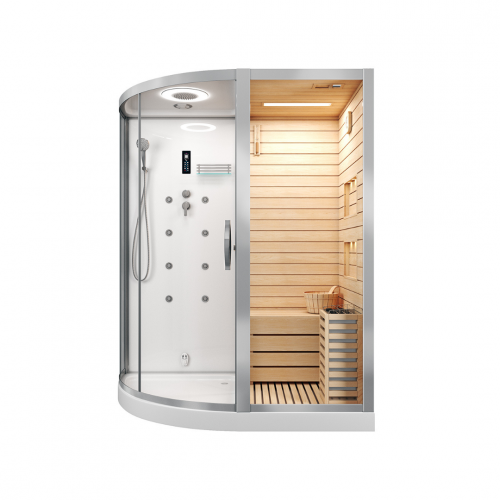 Комбинированная сауна 2в1 Ceruttispa LUGANO-R White 1800x1100x2230 фото 4