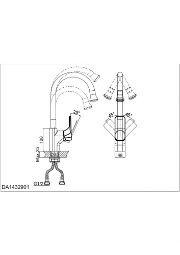 Смеситель для кухни D&K Berlin Freie (DA1432901) фото 2