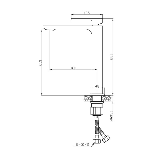 Смеситель для раковины Orange Lutz M04-121cr фото 6