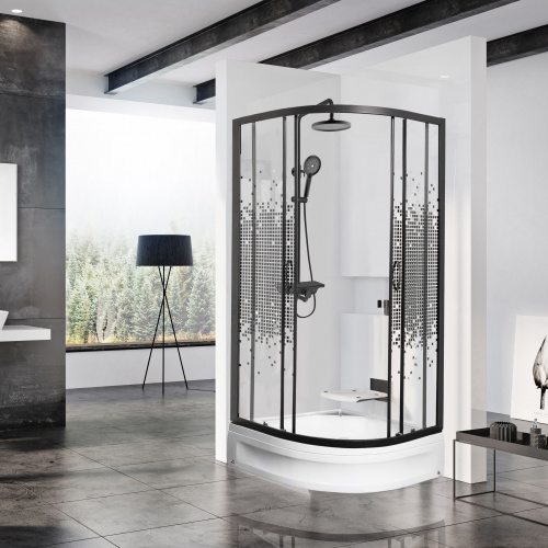 МОНОМАХ Душевой уголок  80х80х180 МЗ BL с поддоном 