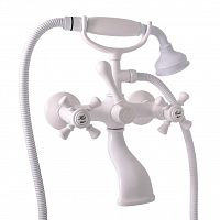 MK359.5/2B MORAVA RETRO - смеситель классический для ванны с душем, БЕЛЫЙ ГЛЯНЦЕВЫЙ RAV Slezak