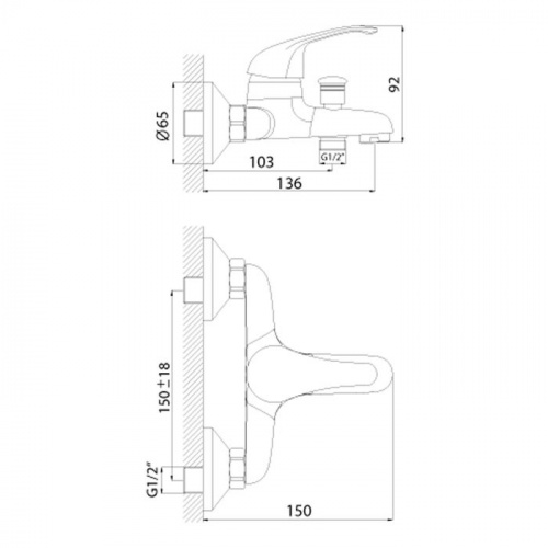 Смеситель для ванны Rossinka A (A35-31) фото 2