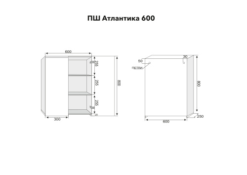 ПШ STYLE LINE "Атлантика 600", белый глянец фото 5