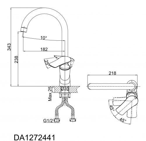 Смеситель для кухни D&K Rhein Reisling (DA1272441) фото 2