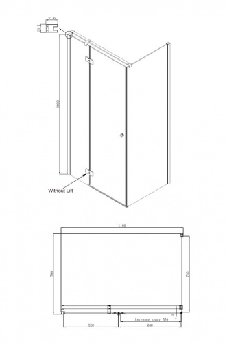 Душевое ограждение Ambassador Diamond 12011104L (1200x800x2000), 1 место фото 10
