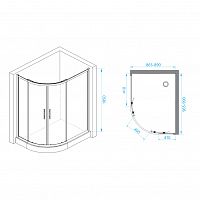 Душевой уголок RGW PA-61 Прозрачное 900x1000