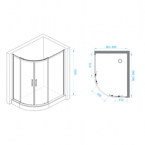 Душевой уголок RGW PA-61 Прозрачное 900x1000