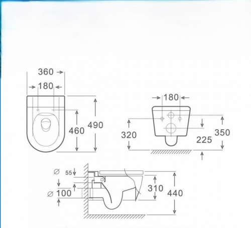 Унитаз подвесной Alicaness Juse PV P1005 безободковый, сиденье микролифт  фото 7