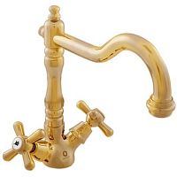 MK121.5/8Z MORAVA RETRO - смеситель классический для умывальника/раковины, CLICK-CLACK, ЦВЕТ ЗОЛОТО RAV Slezak