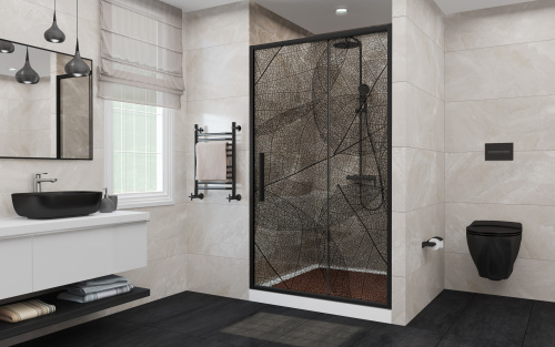 Душевая дверь в нишу Deto FB 140-160 Black