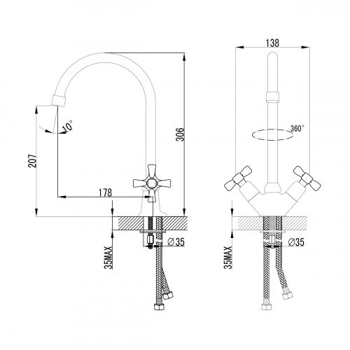Смеситель для кухонной мойки Lemark Benefit (LM2505C) фото 4