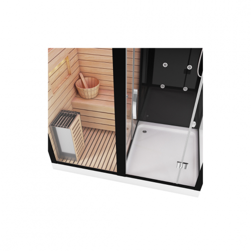 Комбинированная сауна 2в1 Ceruttispa ALBANO Nero-L Black 1800x1100x2230 фото 6
