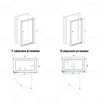 Душевой уголок RGW PA-35 (PA-05 + Z-12) Прозрачное 1000x1000
