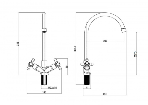 Смеситель для кухни OneLife P03-007cr полимерный фото 4