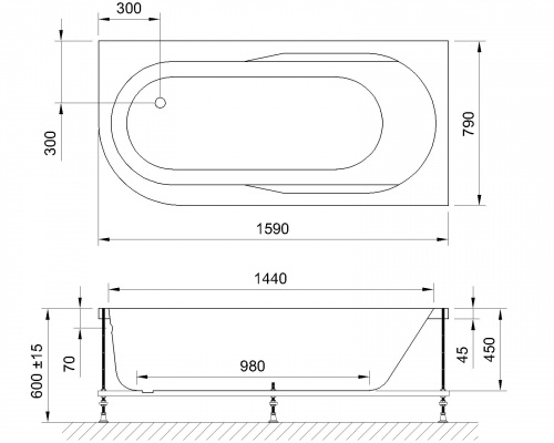 Гидромассажная ванна Royal Bath AZUR DE LUXE 160x80x60R фото 3 Гидромассажная ванна Royal Bath AZUR DE LUXE 160x80x60R фото 3
