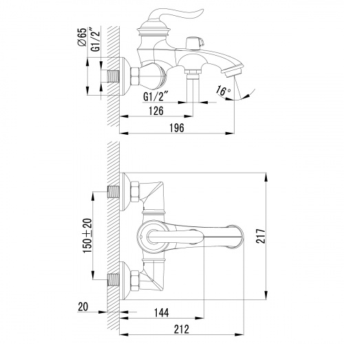 Смеситель для ванны Lemark Brava (LM4712G) фото 4