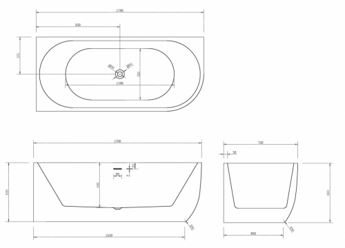 Акриловая ванна ABBER AB9315 L фото 6