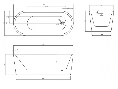 Акриловая ванна ABBER AB9272-1.7 фото 5