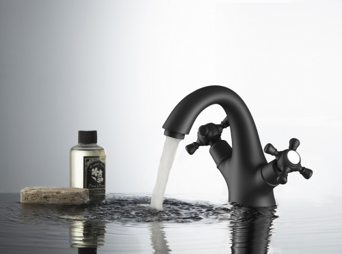 Смеситель для раковины Timo Nelson (1911/03F) черный фото 3