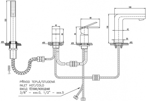 LR565.5P LOIRA смеситель каскадный на 4 отверстия RAV Slezak фото 3