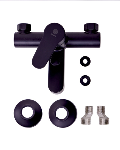 OneLife P07-100b полимерный смеситель для ванны/душа, черный фото 7