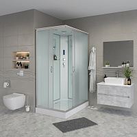 Душевая кабина Niagara NG-43085-14QP (1000х800х2150) низкий поддон(13см) стекло МАТОВОЕ 3 места